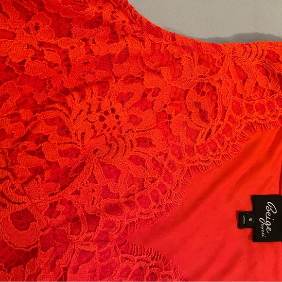 NEW ECI red-orange floral lace v-neck sleeveless blouse women’s size 6 - Picture 11 of 11